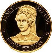 50 Dollars - Elizabeth II Queen Mary I, United Kingdom, 1977 reverse image