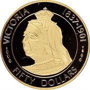 50 Dollars - Elizabeth II Queen Victoria, United Kingdom, 1977 reverse image