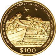 100 Dollars - Elizabeth II Evacuation of Dunkirk, United Kingdom, 1990 reverse image