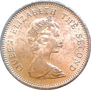 ½ Penny - Elizabeth II 2nd portrait obverse image