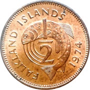 ½ Penny - Elizabeth II 2nd portrait, United Kingdom, 1974-1983 reverse image