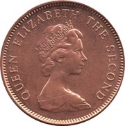 1 Penny - Elizabeth II 2nd portrait; magnetic obverse image