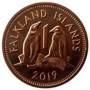 1 Penny - Elizabeth II 5th portrait, United Kingdom, 2019 reverse image