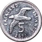 5 Pence - Elizabeth II 4th portrait - magnetic, United Kingdom, 2011 reverse image