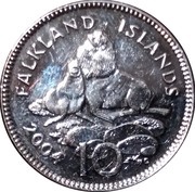 10 Pence - Elizabeth II 4th portrait - magnetic, United Kingdom, 2004 reverse image