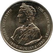 50 Pence - Elizabeth II Queen Mother, United Kingdom, 1980 reverse image