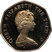 50 Pence - Elizabeth II 2nd portrait; large type obverse image