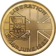 50 Pence - Elizabeth II Liberation; Gold Proof Issue, United Kingdom, 1982 reverse image