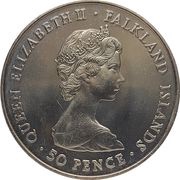 50 Pence - Elizabeth II British Rule obverse image