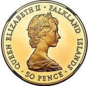 50 Pence - Elizabeth II British Rule obverse image