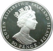 50 Pence - Elizabeth II 40th Anniversary-Reign of Queen Elizabeth II obverse image