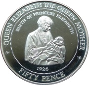 50 Pence - Elizabeth II Birth of Princess Elizabeth, United Kingdom, 1995 reverse image