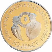 50 Pence - Elizabeth II Queen Elizabeth II's 70th Birthday, United Kingdom, 1996 reverse image