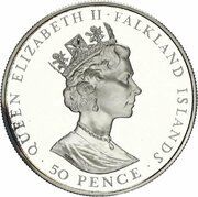 50 Pence - Elizabeth II Black-browned Albatross; Silver Proof Issue obverse image