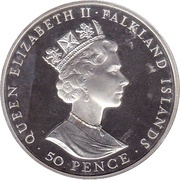 50 Pence - Elizabeth II Peale's Dolphin; Silver Proof Issue obverse image