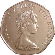 50 Pence - Elizabeth II 2nd portrait; small type obverse image