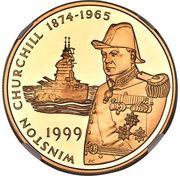50 Pence - Elizabeth II USS Winston Churchill; Gold proof issue, United Kingdom, 1999 reverse image