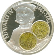 50 Pence - Elizabeth II Edward IV gold Rose Ryal, United Kingdom, 2001 reverse image