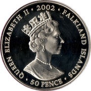 50 Pence - Elizabeth II Queen on horse obverse image