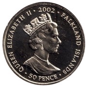 50 Pence - Elizabeth II Orb and Sceptre - Colored obverse image