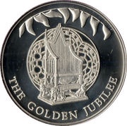 50 Pence - Elizabeth II Throne, United Kingdom, 2002 reverse image