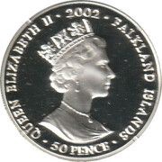 50 Pence - Elizabeth II Throne; Silver Proof; Colored obverse image