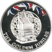 50 Pence - Elizabeth II Throne; Silver Proof; Colored, United Kingdom, 2002 reverse image