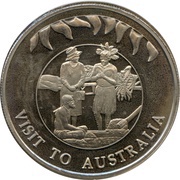 50 Pence - Elizabeth II Visit to Australia, United Kingdom, 2002 reverse image