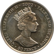 50 Pence - Elizabeth II Queen Elizabeth and two hockey players obverse image