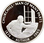 50 Pence - Elizabeth II Churchill - Author; Silver Proof, United Kingdom, 2005 reverse image