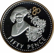 50 Pence - Elizabeth II Queen Elizabeth and floral wreath, United Kingdom, 2006 reverse image