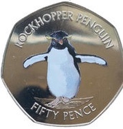 50 Pence - Elizabeth II Southern Rockhopper-coloured, United Kingdom, 2017 reverse image