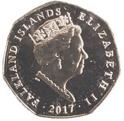 50 Pence - Elizabeth II King Penguin-coloured obverse image