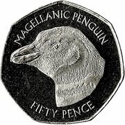 50 Pence - Elizabeth II Magellanic Penguin, United Kingdom, 2018-2021 reverse image
