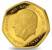 50 Pence - Charles III Coronation; Gold Plated obverse image