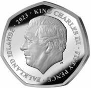 50 Pence - Charles III 75th Birthday - Penguins obverse image