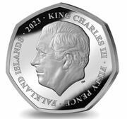 50 Pence - Charles III Christmas Penguins; Silver Proof obverse image