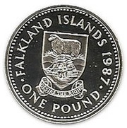 1 Pound - Elizabeth II 3rd portrait; Silver Proof Issue, United Kingdom, 1987 reverse image