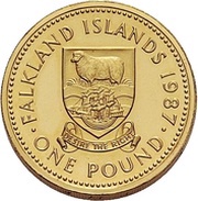 1 Pound - Elizabeth II Gold Proof Piedfort issue, United Kingdom, 1987 reverse image