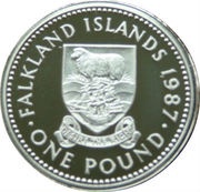 1 Pound - Elizabeth II Piedfort, United Kingdom, 1987 reverse image