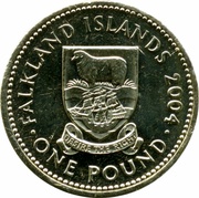 1 Pound - Elizabeth II 4th portrait, United Kingdom, 2004 reverse image