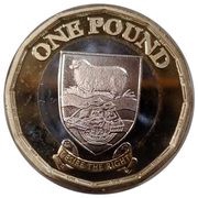 1 Pound - Charles III Coat of Arms, United Kingdom, 2023 reverse image