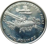 2 Pounds - Elizabeth II Flying Doctor Service, United Kingdom, 1998 reverse image