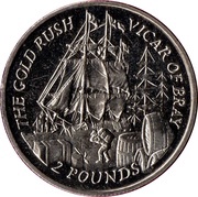 2 Pounds - Elizabeth II The Gold Rush - “Vicar of Bray” Ship, United Kingdom, 2000 reverse image
