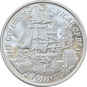 2 Pounds - Elizabeth II The Gold Rush - “Vicar of Bray” Ship, United Kingdom, 2000 reverse image