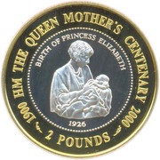 2 Pounds - Elizabeth II Queen Mother, United Kingdom, 2000 reverse image