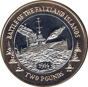 2 Pounds - Elizabeth II Battle of the Falkland Islands, United Kingdom, 2014 reverse image