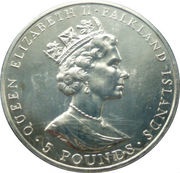 5 Pounds - Elizabeth II The Queen Mother's 90th Birthday obverse image