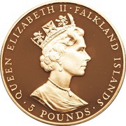 5 Pounds - Elizabeth II Liberation; Gold proof issue obverse image