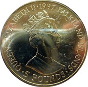 5 Pounds - Elizabeth II Golden Wedding obverse image